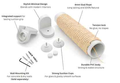 Scratchi 360 Wall and Window Mounted Cat Scratching Post