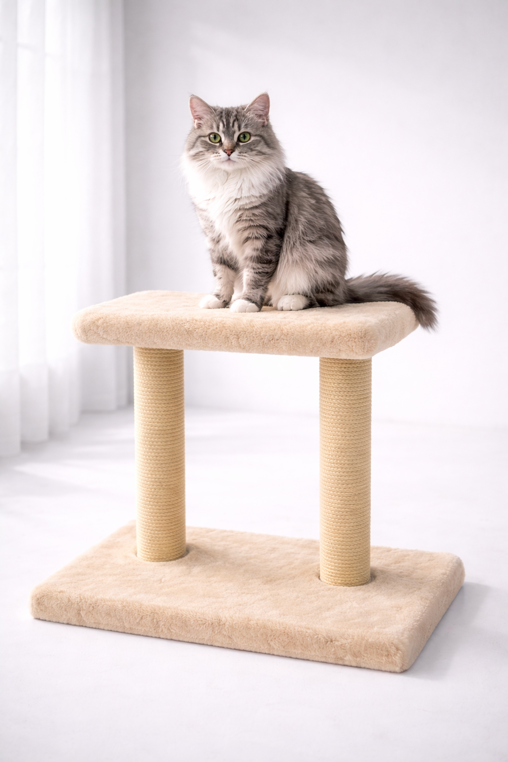 Scratchi Duo™ – Dual Luxury Cat Tree & Scratching Post
