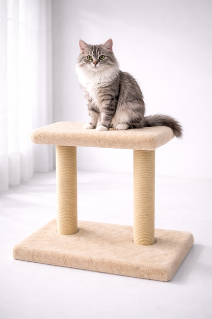 Scratchi Duo™ – Dual Luxury Cat Tree & Scratching Post