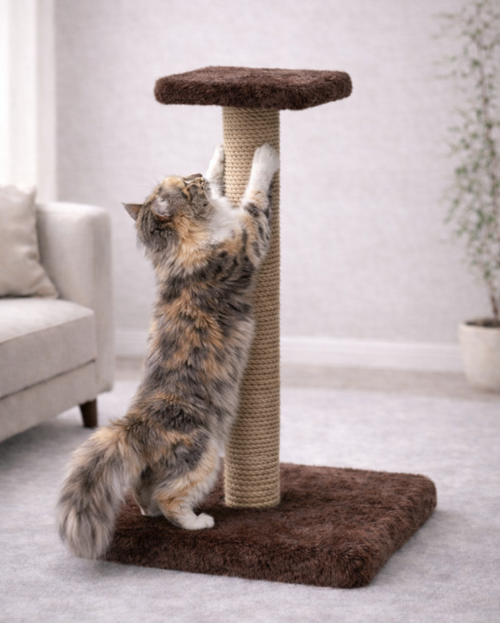 Scratchi Uno™ – Luxury Cat Scratching Post & Cat Tree