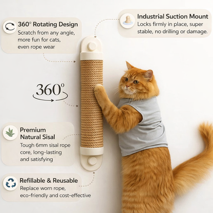 Scratchi 360 Wall and Window Mounted Cat Scratching Post