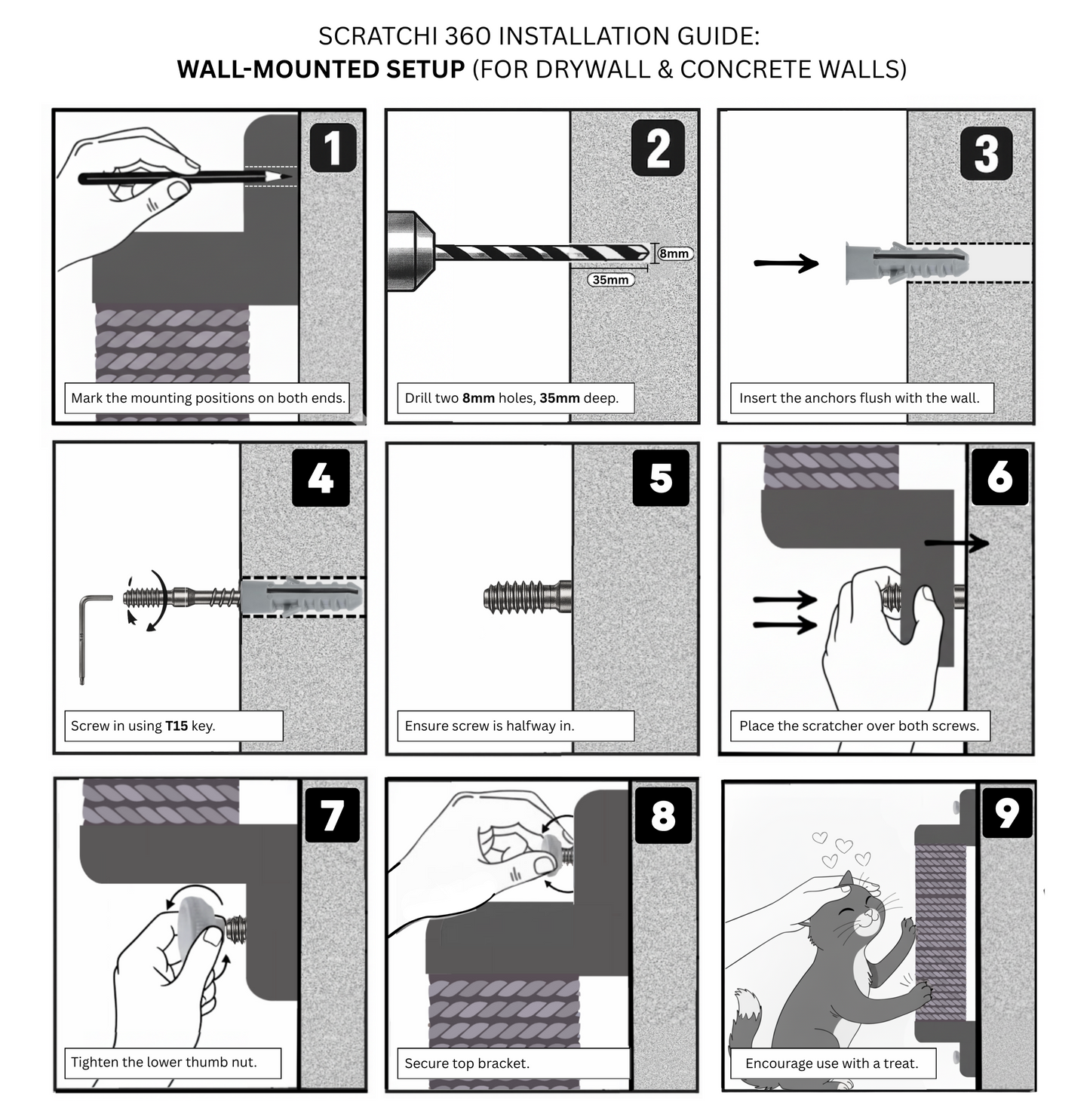 Wall Mounting kit (Scratchi 360)