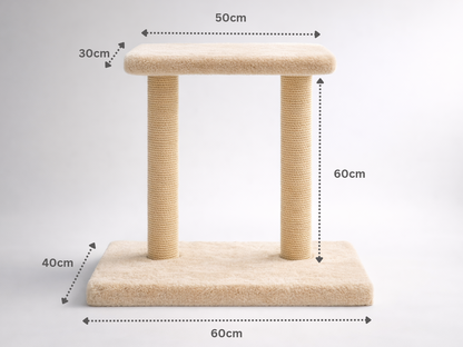 Scratchi Duo™ – Dual Luxury Cat Tree & Scratching Post